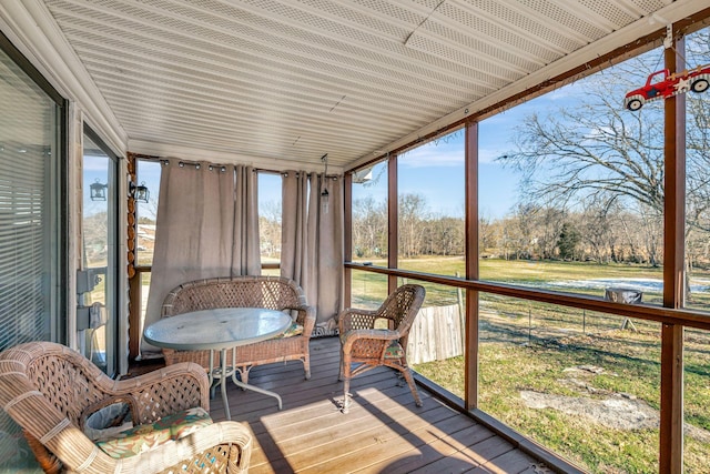 view of sunroom