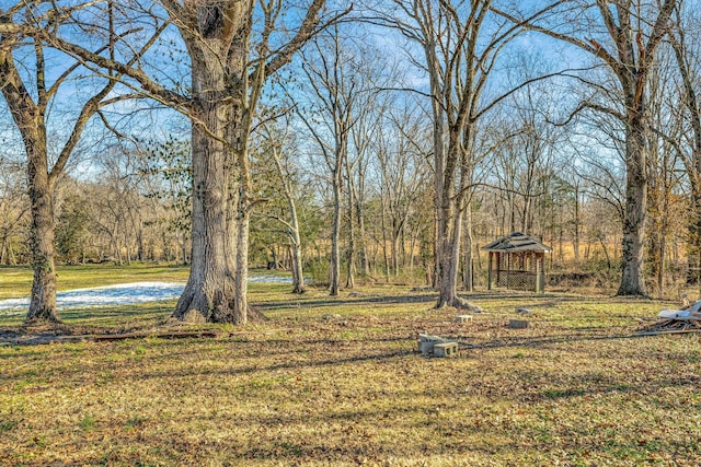 view of yard with a gazebo