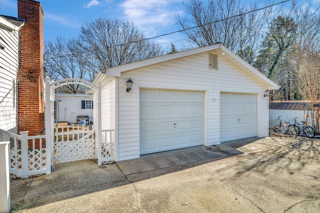 view of garage