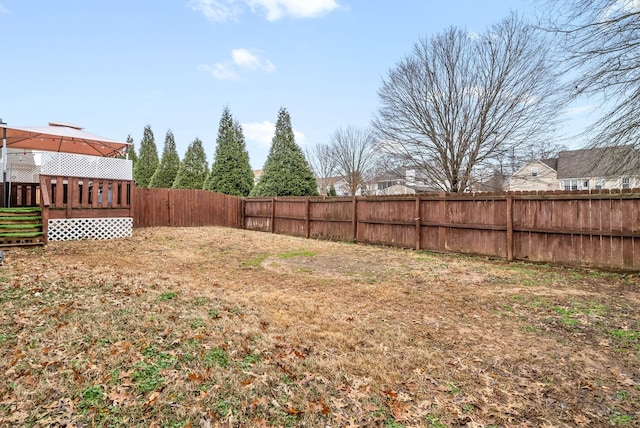 view of yard featuring a gazebo