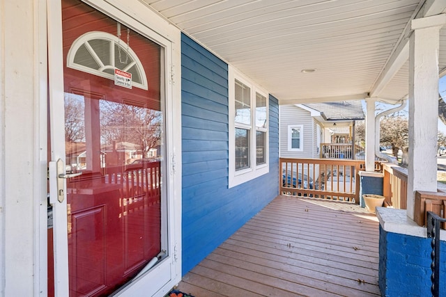 deck with a porch