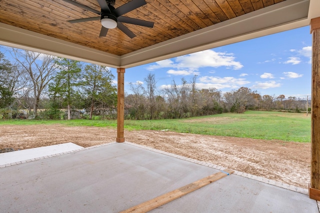 view of patio / terrace with ceiling fan