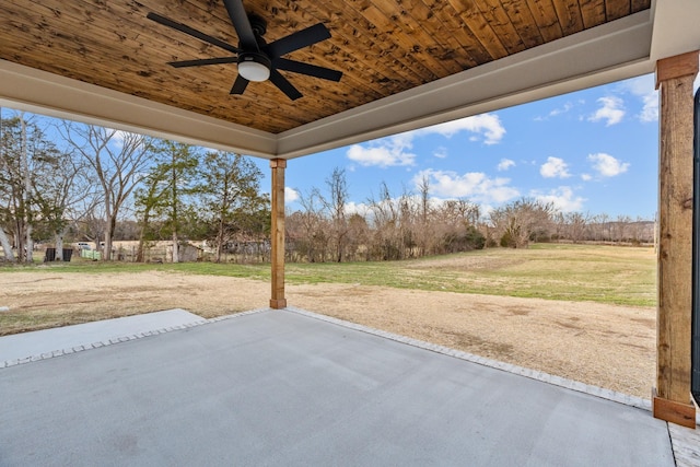 view of patio / terrace with ceiling fan