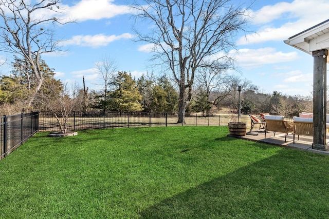 view of yard featuring a patio area