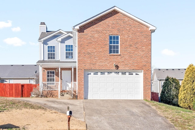 view of property featuring a garage