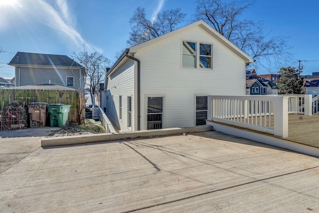 rear view of house with a deck