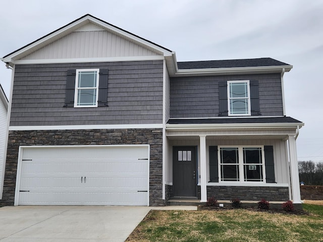 view of front of home with a garage