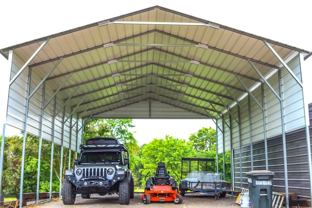 view of car parking with a carport