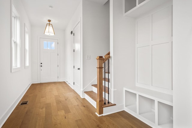 foyer featuring light wood-type flooring