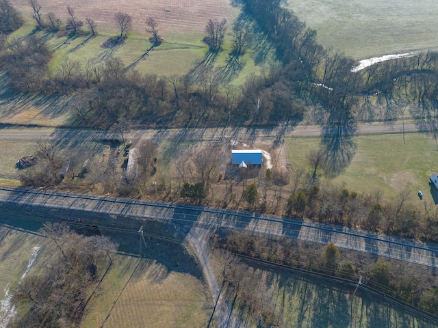 drone / aerial view featuring a rural view