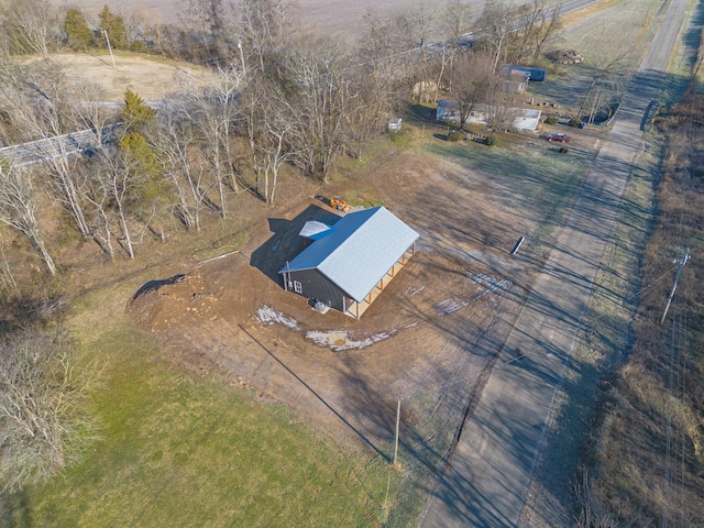 aerial view with a rural view