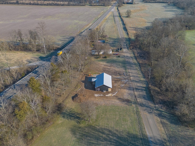 drone / aerial view with a rural view