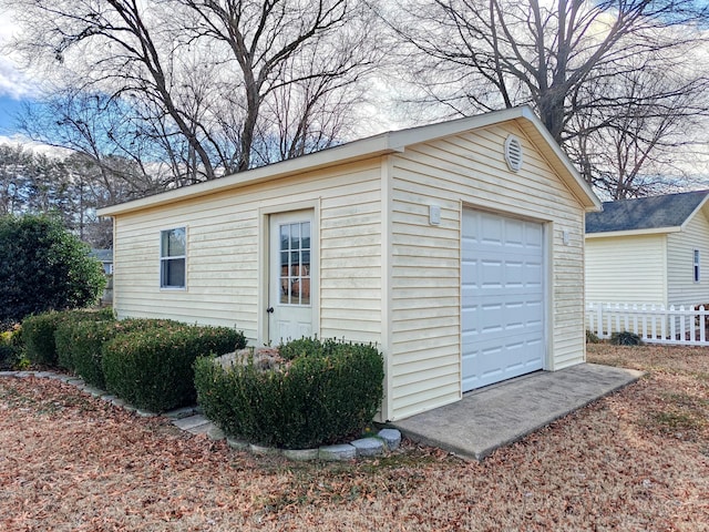 view of garage