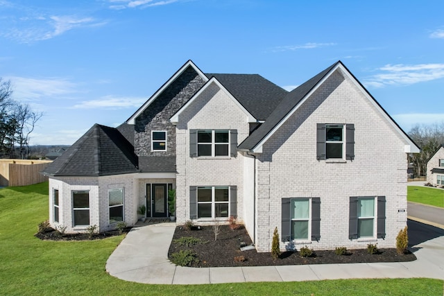 view of front facade featuring a front lawn