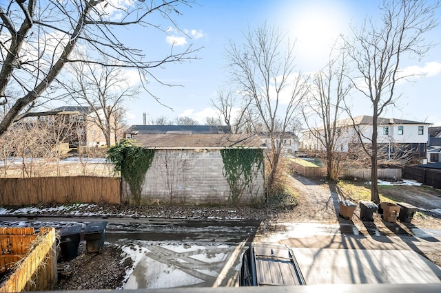 view of snowy yard