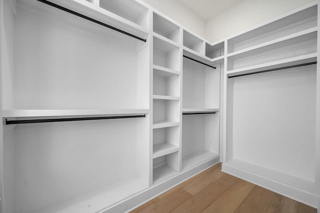 walk in closet featuring hardwood / wood-style floors