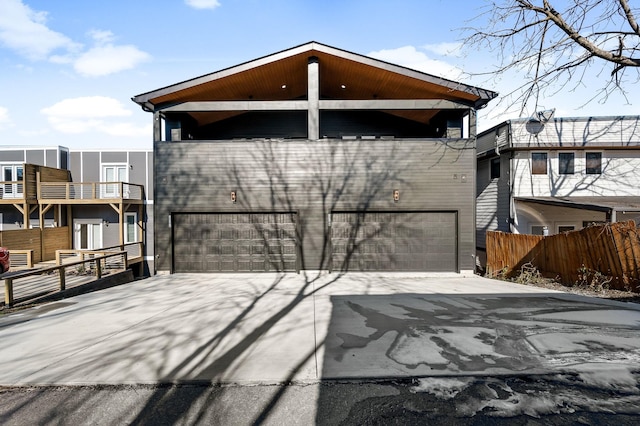 exterior space featuring a garage