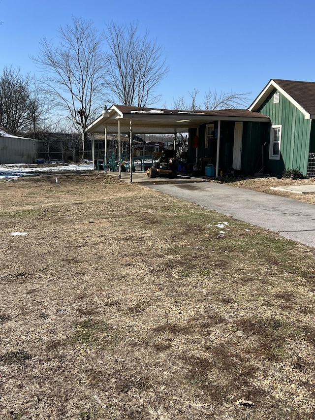 view of front of house featuring a carport