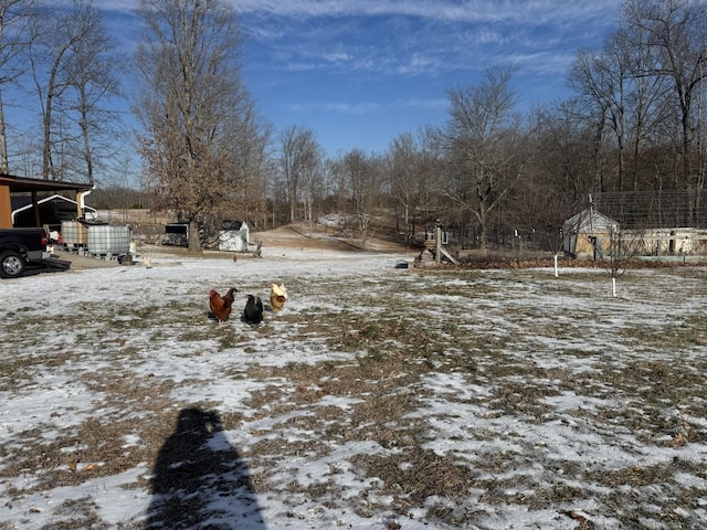 view of snowy yard