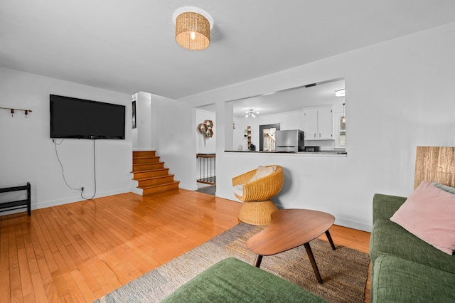 living room featuring hardwood / wood-style flooring