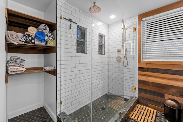 bathroom with walk in shower