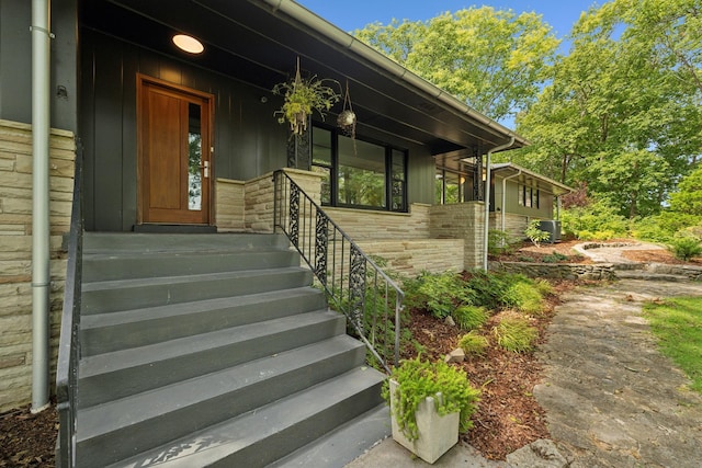 entrance to property with central air condition unit