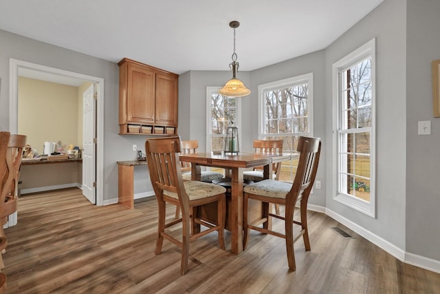 dining room featuring wood-type flooring