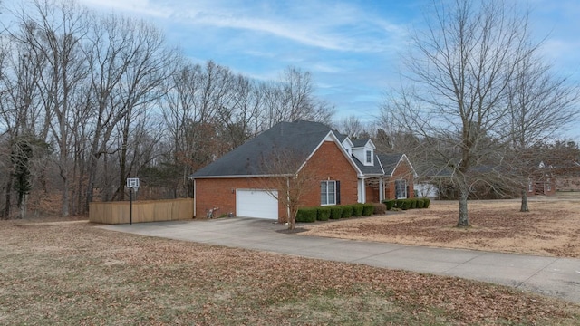 view of property exterior featuring a garage