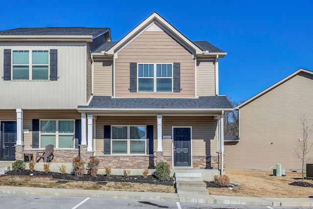 craftsman inspired home featuring a porch