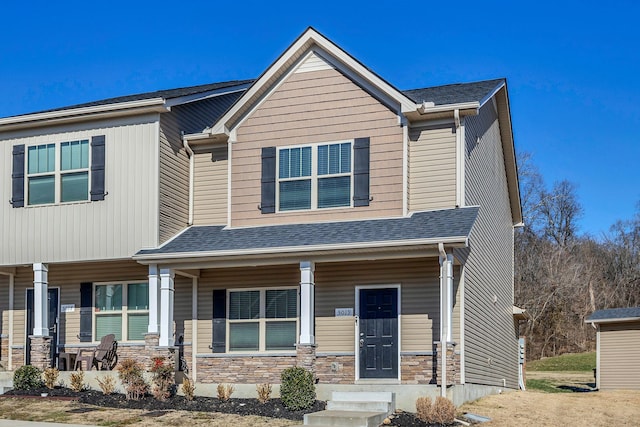 craftsman inspired home with a porch