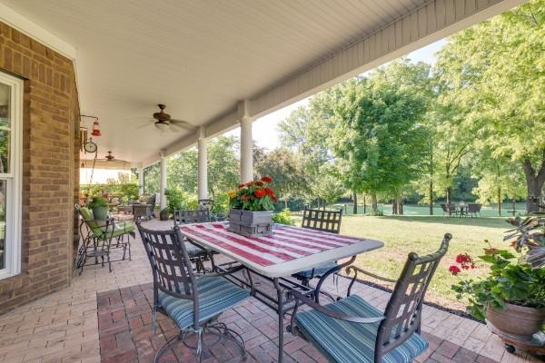 view of patio / terrace with ceiling fan