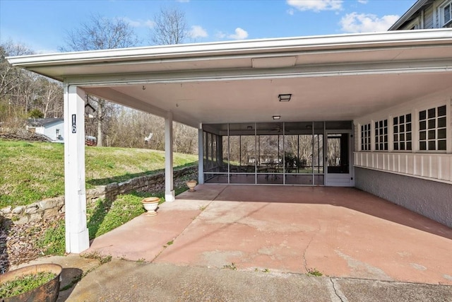 view of patio with a carport