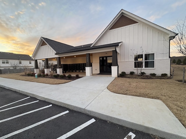 view of front of house with a lawn