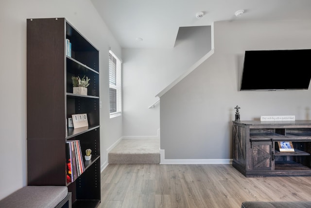 living room featuring light hardwood / wood-style floors