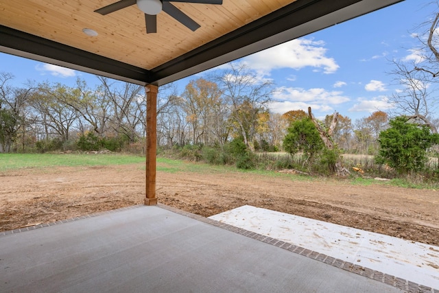 view of patio with ceiling fan