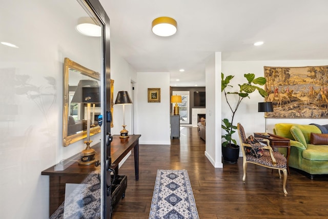 interior space featuring dark hardwood / wood-style flooring