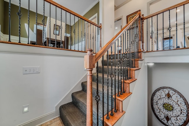 stairs with ornamental molding