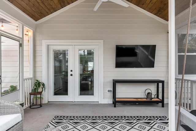 view of exterior entry with french doors