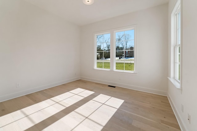 empty room featuring light hardwood / wood-style flooring