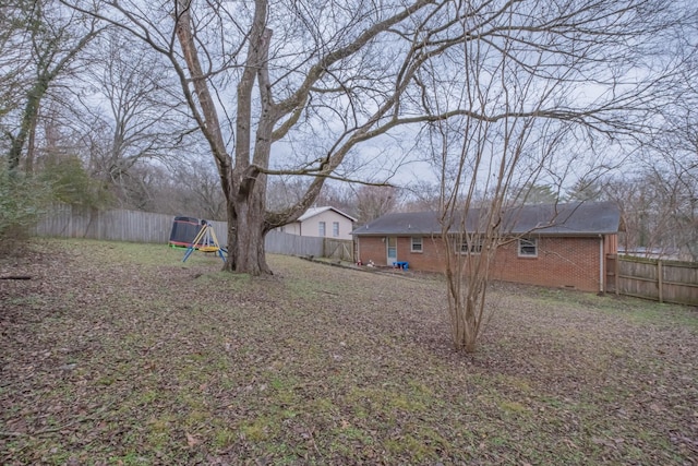 view of yard with a playground