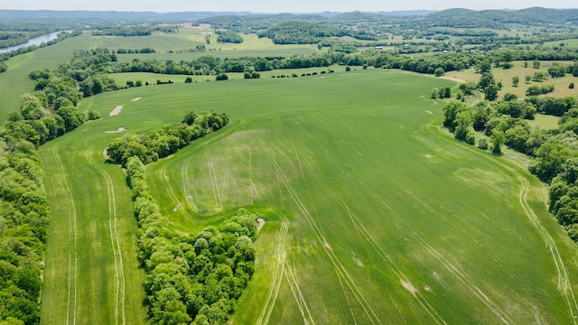 drone / aerial view featuring a rural view