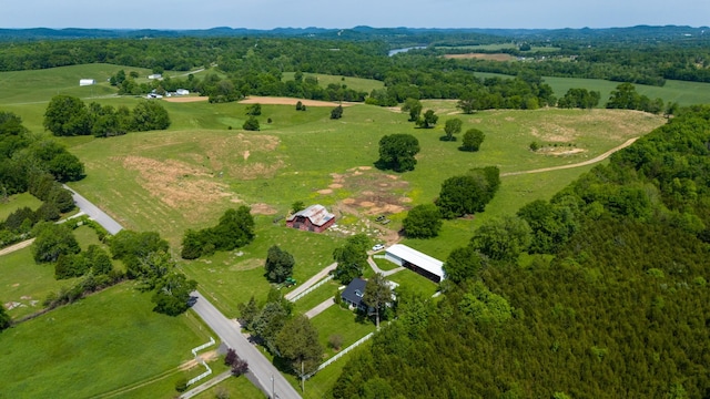 bird's eye view featuring a rural view