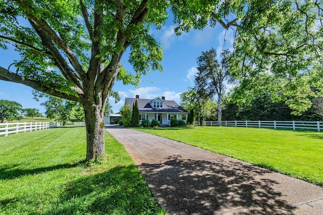 view of front of home with a front yard