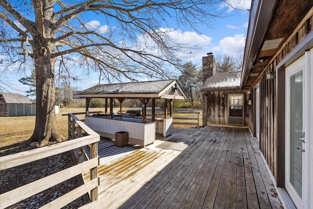 deck with a gazebo