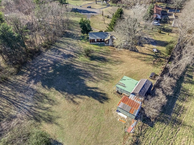 aerial view with a rural view