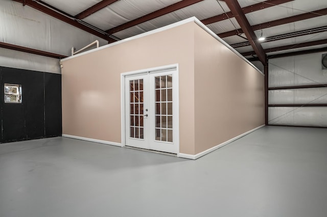 garage featuring french doors