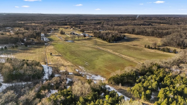 aerial view with a rural view