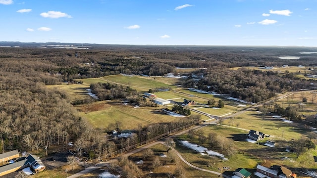 drone / aerial view with a rural view