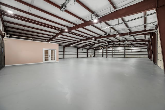 garage with french doors