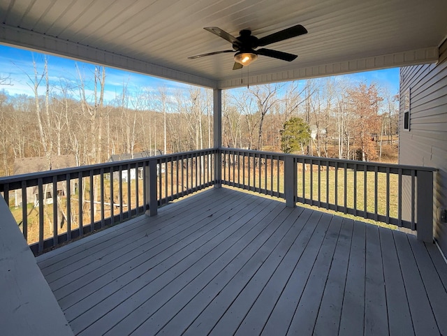 deck featuring ceiling fan